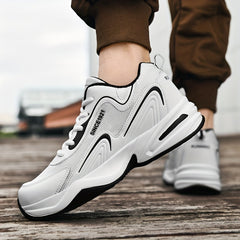 Men's Breathable Lace-up Platform Sneakers for Outdoor Activities