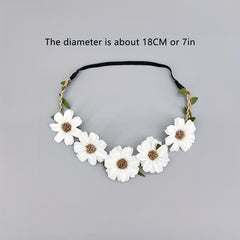 Boho Flower Wreath Hair Band Sweet Garland for Women Girls