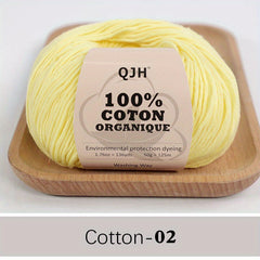 Organic Cotton Yarn Skeins Soft Crocheting Knitting Craft Project 50g roll 125m