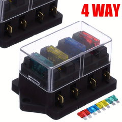 4 Way Car Vehicle Circuit Automotive Blade Fuse Block Holder Box Fuse
