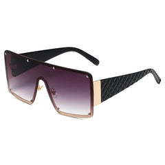 Large Square Gradient Sunglasses UV400 Rivet Beach Shades