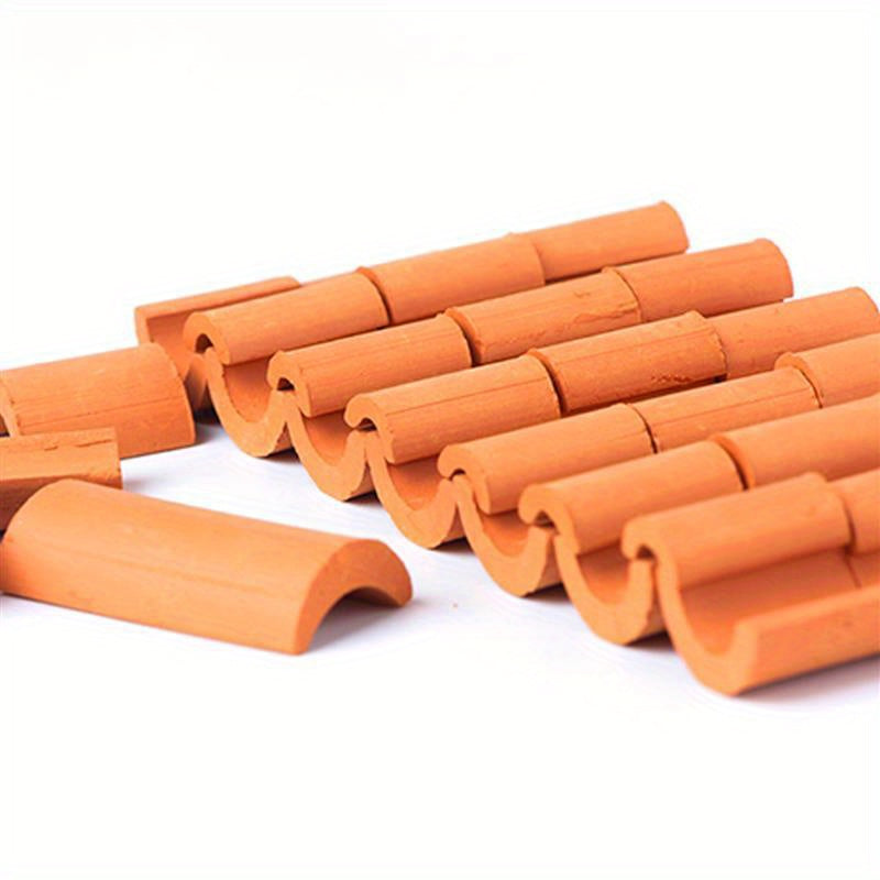 Mini Roof Tiles Simulated Models Pottery DIY House Props Tiles Figurine