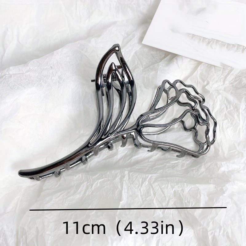 3pcs Flower Leaf Hair Claw Clip Hollow Ponytail Holder Hair Accessories