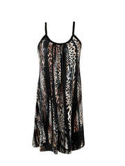 Leopard Print Slip Lounge Dress Backless Home Dress