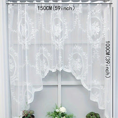 Garden Style Gauze Curtain for Kitchen Cabinet and Door Short Half Curtain