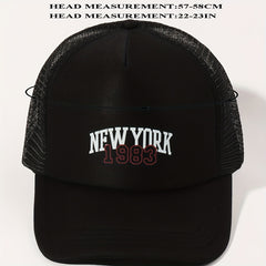 NY1983 Trucker Hat Baseball Cap Adjustable Mesh Sunshade Dad Hat
