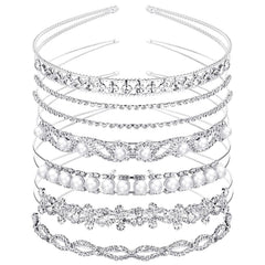 Crystal Flower Leaves Headband Tiara for Wedding