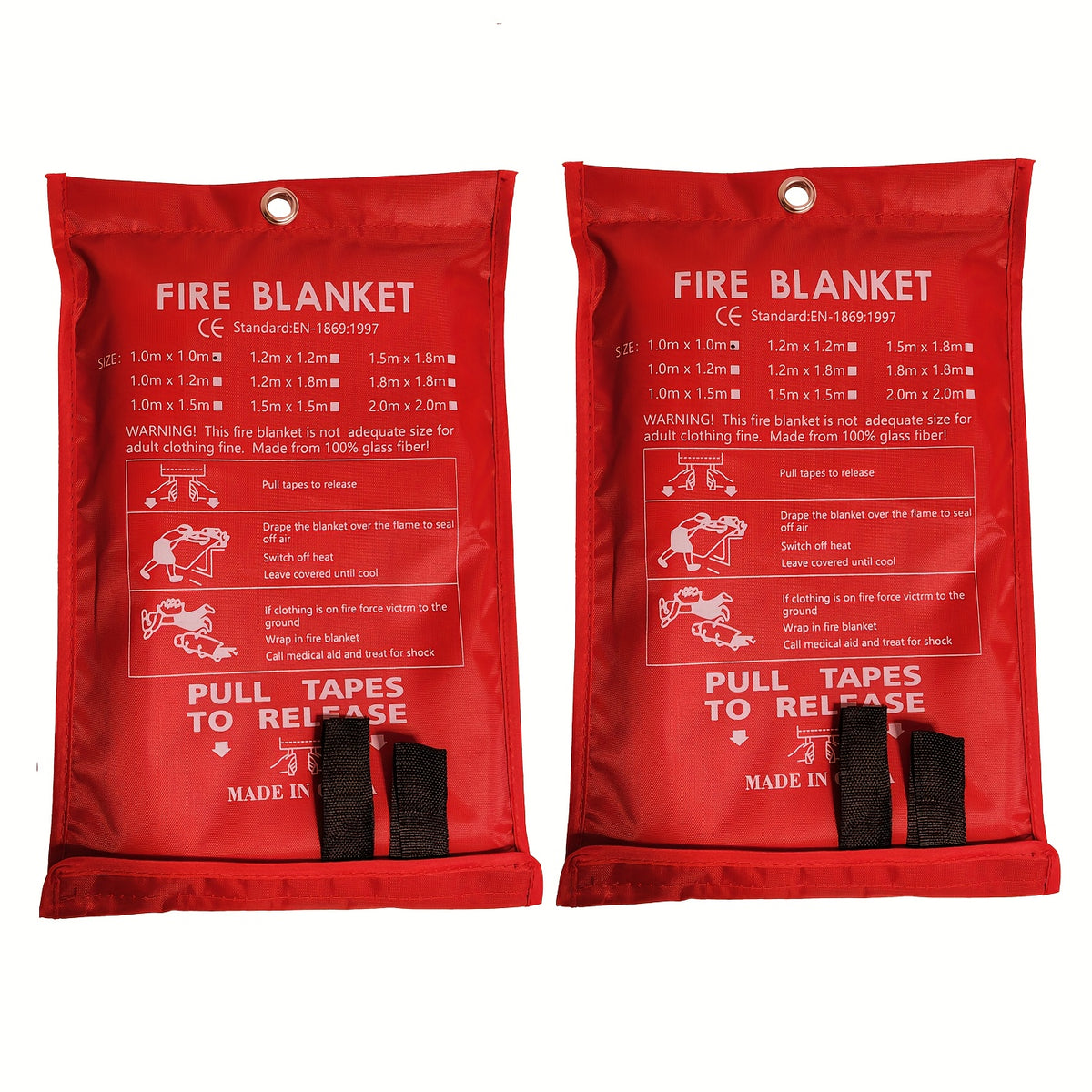 2pcs Fire Blanket Fiberglass Fire Emergency Blanket Suppression Blanket