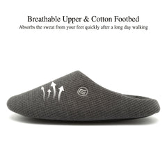 Memory Foam Cotton Lining House Shoes Closed Toe Non Slip Slippers