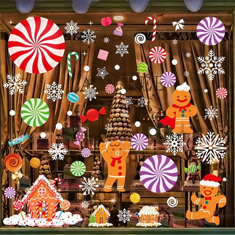 Christmas Gingerbread Man Snowman Sticker Decoration