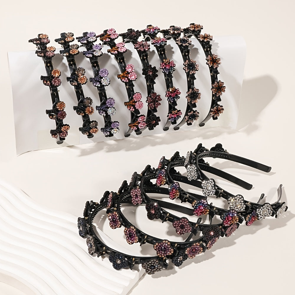 Crystal Stone Braided Hair Clips for Women Girls