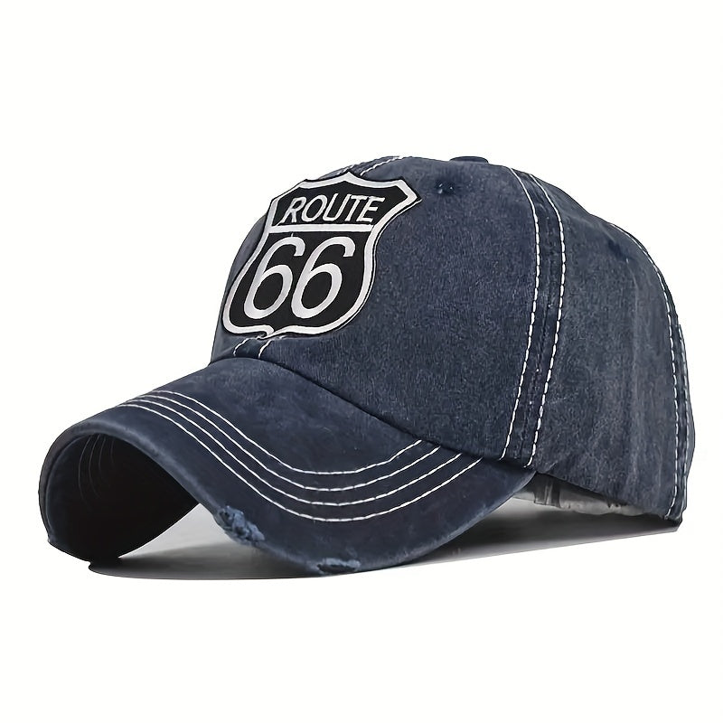 Label Patch Baseball Cap Vintage Washed Distressed Cotton Dad Hat