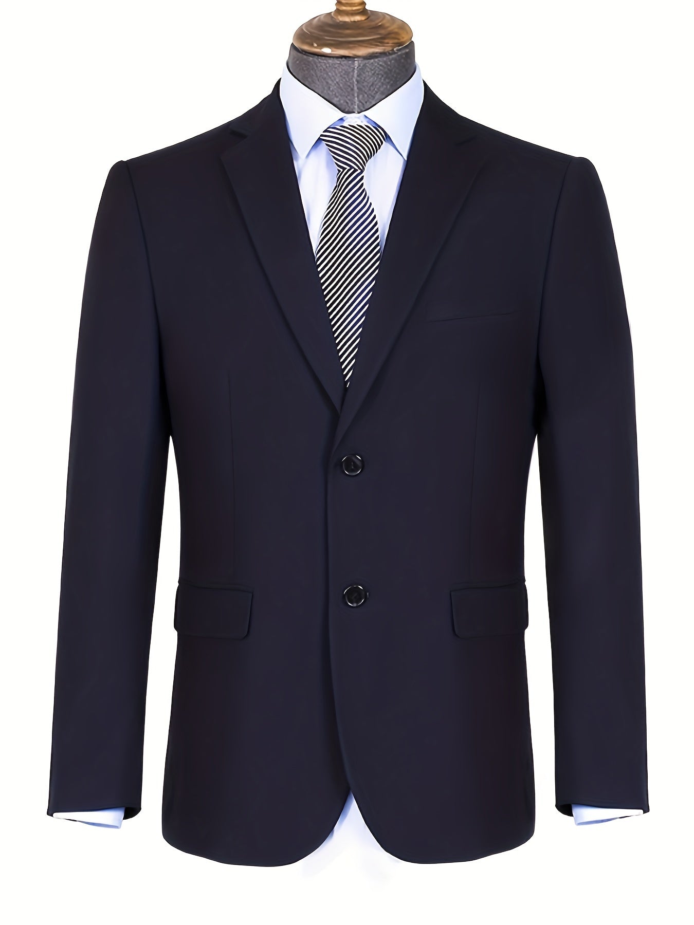 Formal 2 Pieces Set Men's Two Button Suit Jacket & Dress Pants Suit Set