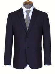 Formal 2 Pieces Set Men's Two Button Suit Jacket & Dress Pants Suit Set