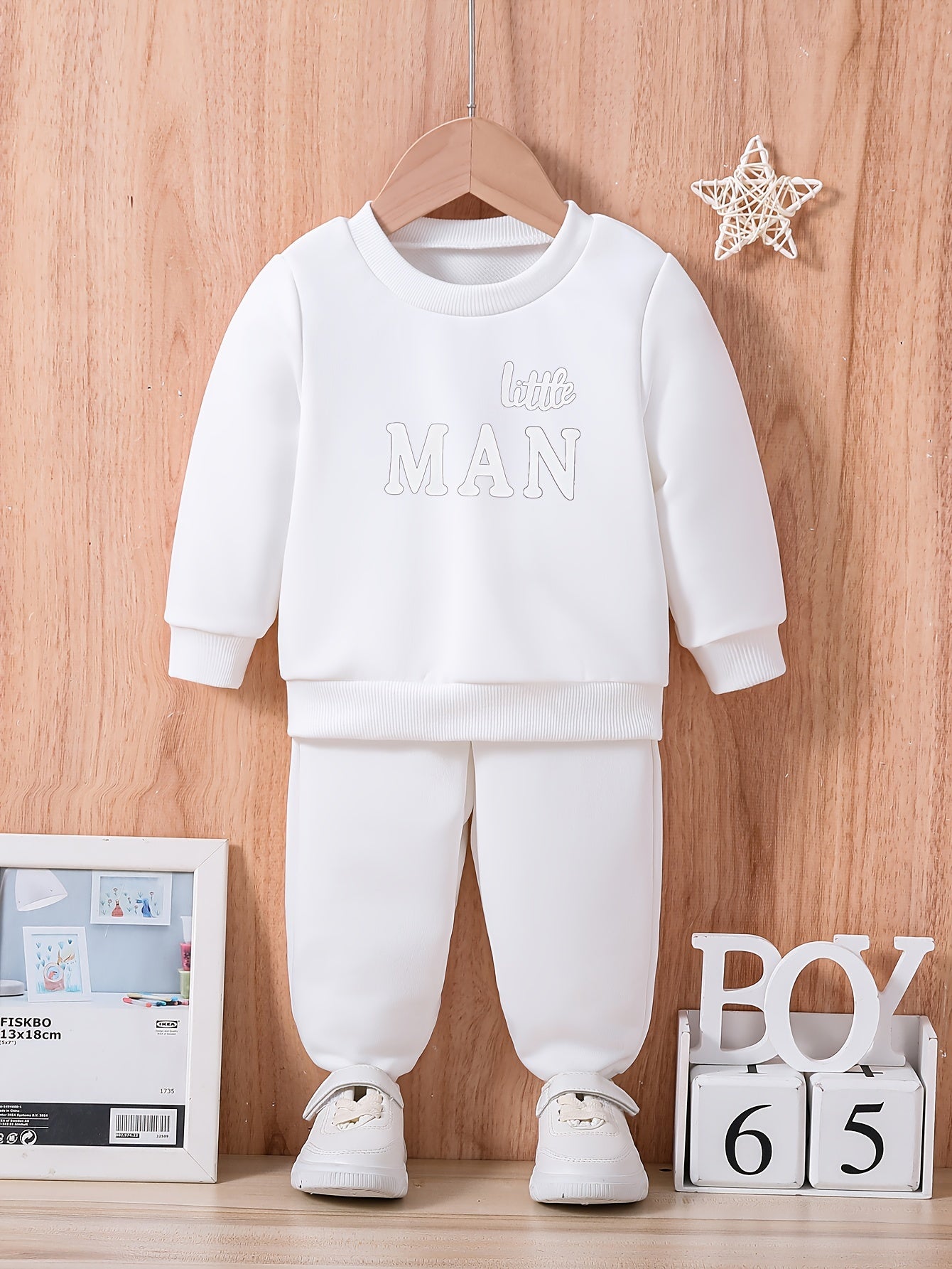 Baby LITTLE MAN Print Outfit Set