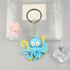 Men's Ocean Series Cartoon Octopus Sea Jellyfish Keychain