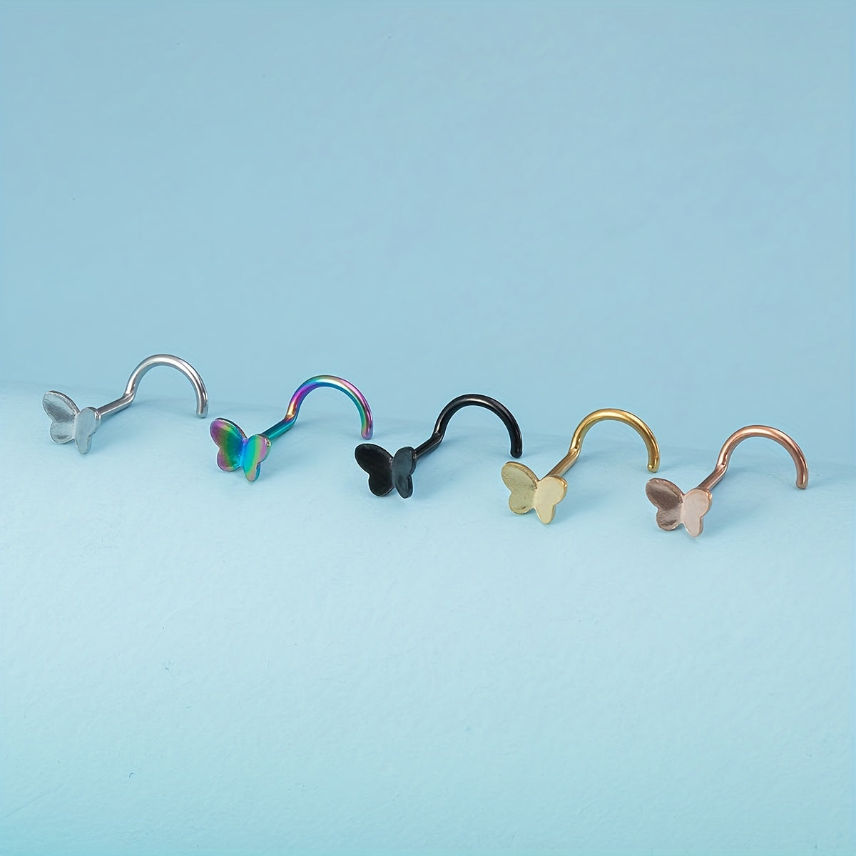 Mini Butterfly Nose Rings Stud Earrings Piercing Nariz Bone Studs