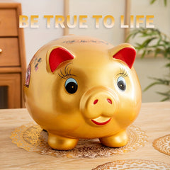 Ceramic Golden Pig Piggy Bank Large Coin Banknotes Home Living Room Ornaments