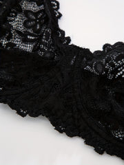  Sexy Bra Women's Plus Floral Lace Letter Tape Hook & Eye Bra