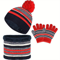 Kids Winter Beanie Hat Scarf Gloves Set