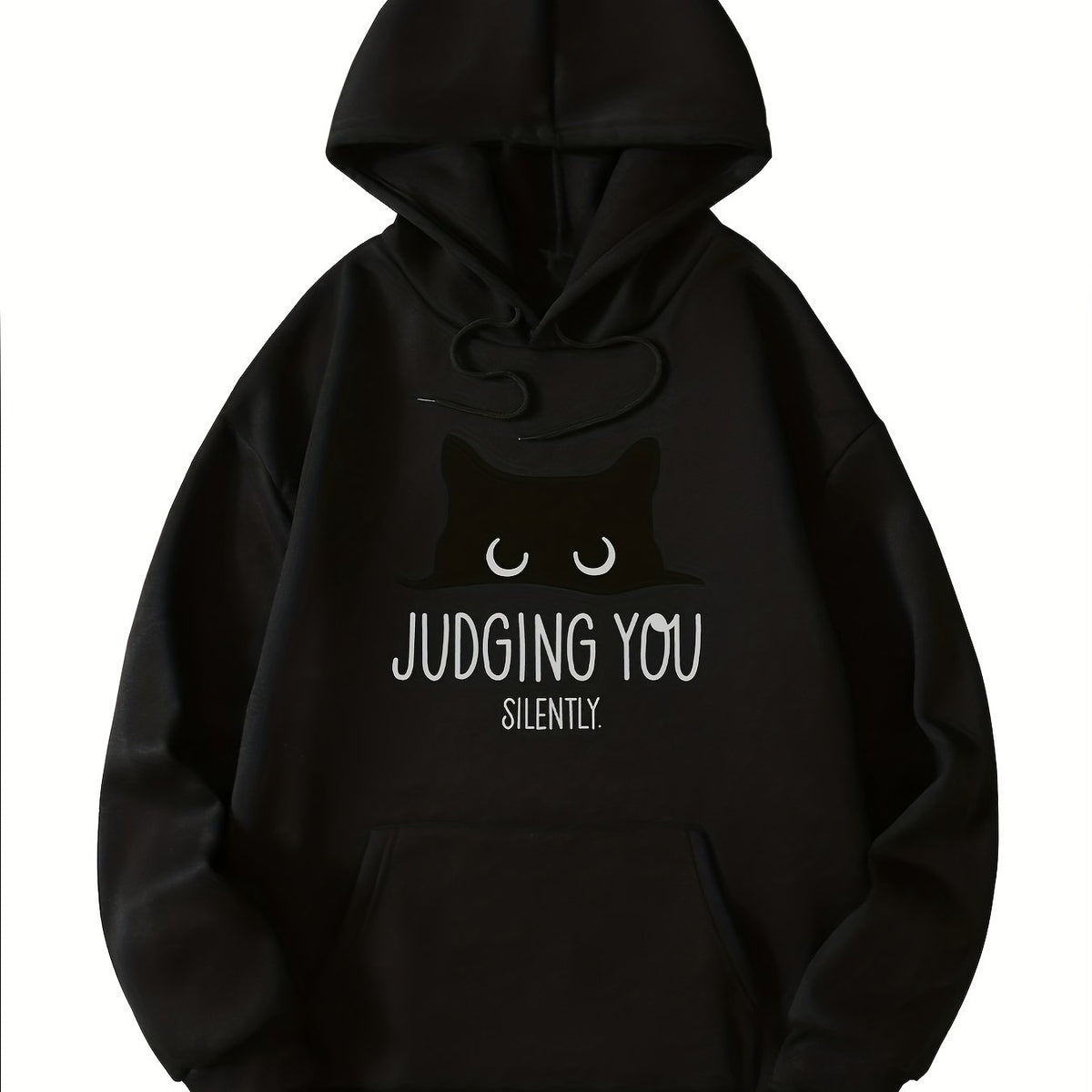 Cat Graphic Sports Hooded Sweatshirt Warm Hoodie Women
