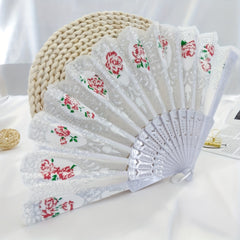 Flower Pattern Folding Fan Stage Performance Props