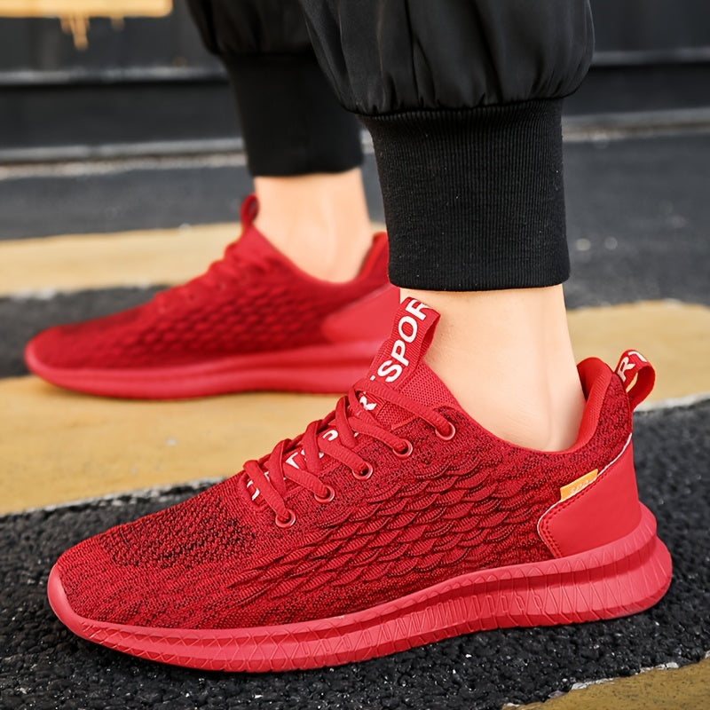  Men's Breathable Running Shoes Non Slip Lace Up Sneakers