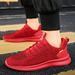  Men's Breathable Running Shoes Non Slip Lace Up Sneakers