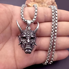 Men's Ghost Monster Mask Pendant Necklace