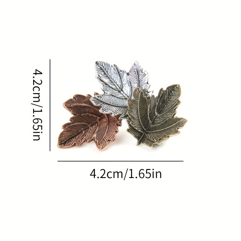 Vintage Maple Leaf Brooch Metal Charm Collar Lapel Pin