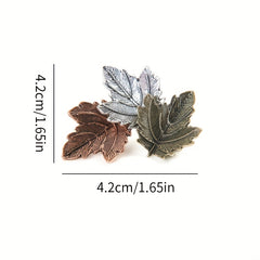 Vintage Maple Leaf Brooch Metal Charm Collar Lapel Pin