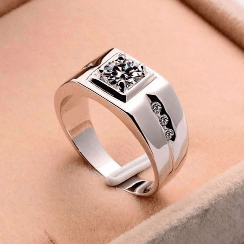 Men's Classic Ring in Silver and Black