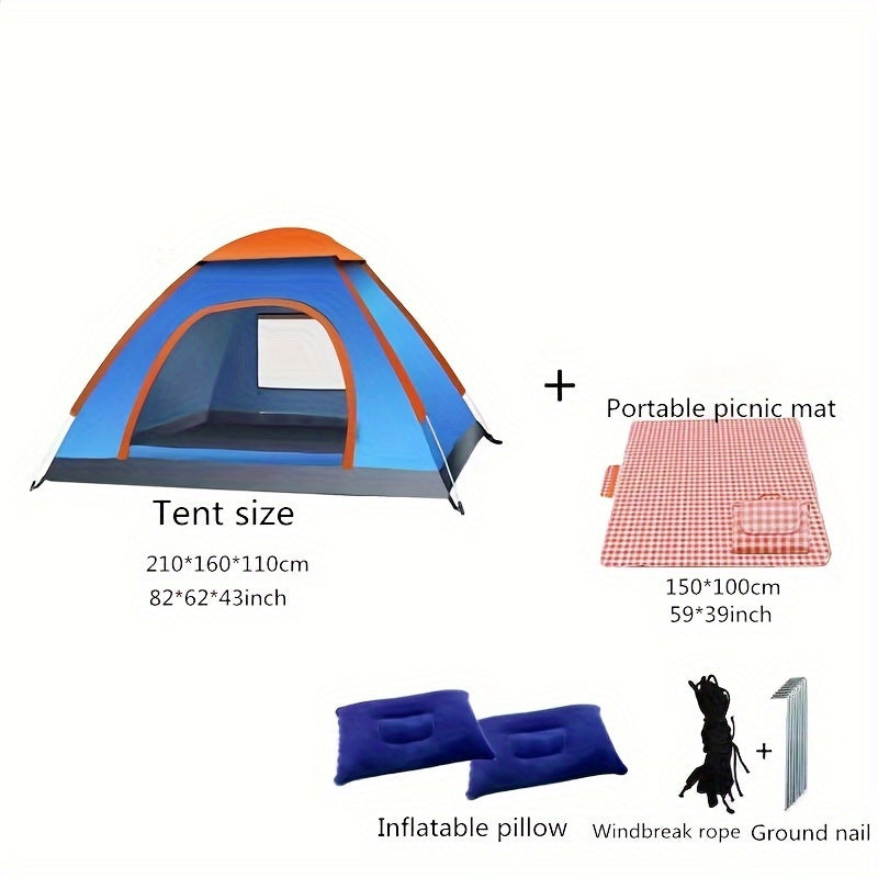 Portable Camping Tent with Sun & Rain Protection