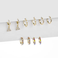5 Pairs Geometric Stud Earrings Set