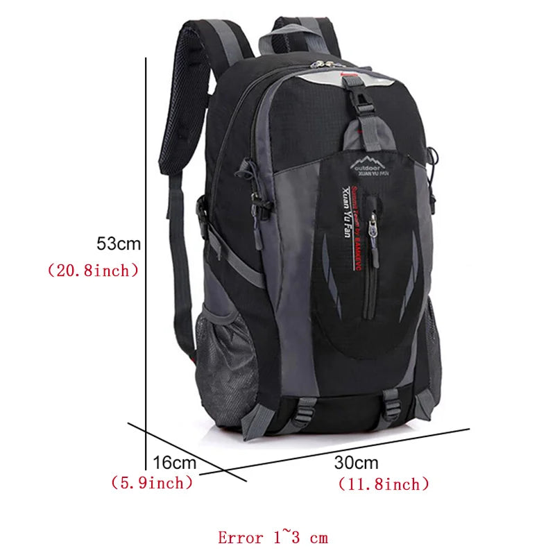40L Waterproof Outdoor Backpack Nylon Sports Travel Hiking Rucksack