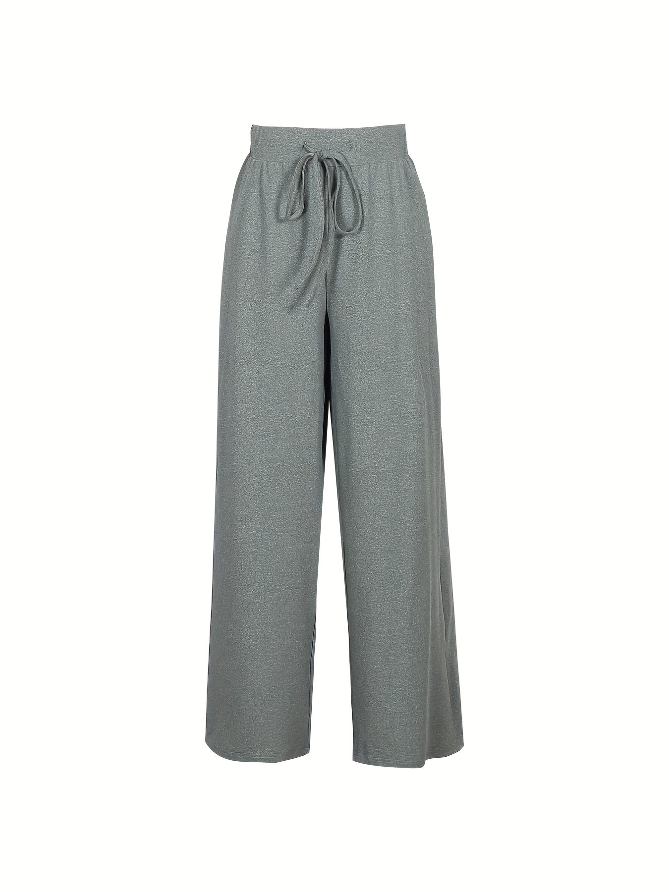  Casual Pants Women's Plus Solid Elastic Drawstring High Rise Trousers