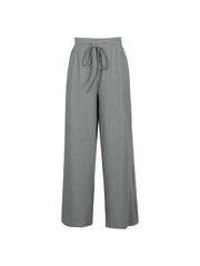  Casual Pants Women's Plus Solid Elastic Drawstring High Rise Trousers