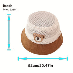 Kids' Cartoon Fisherman Hat Mesh Sun Basin Hat