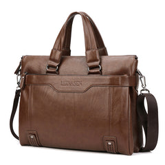 Soft Leather Computer Briefcase Men's Single shoulder Messenger Laptop Briefcase