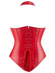  Punk Shapewear PU Leather Halter Underbust Corset