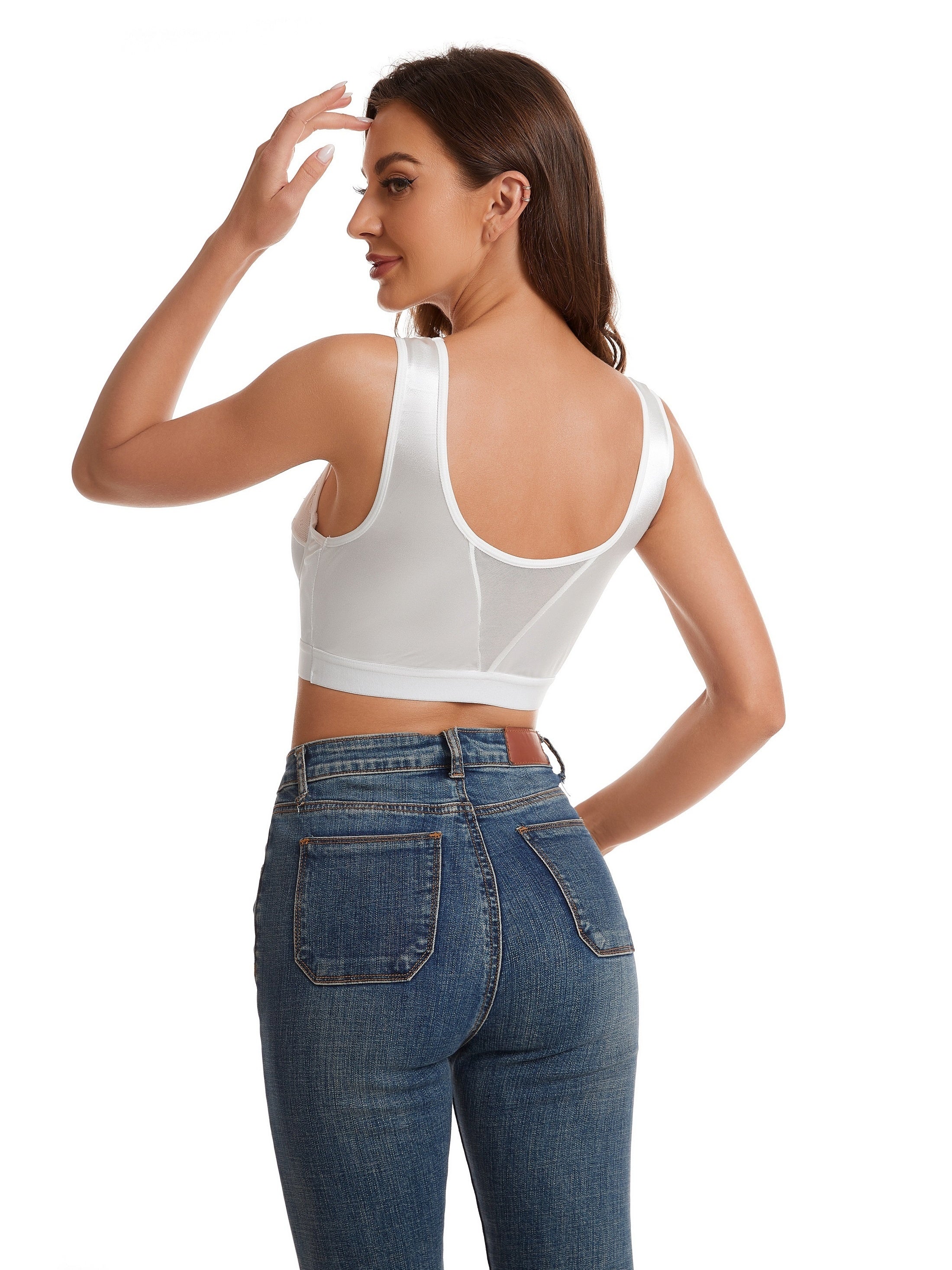 Contrast Lace Push Up Bra Sports Tank Bra