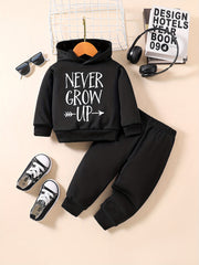 Baby Boy Casual Outfit Graphic Sweatshirt Pants Set Kids Clothes