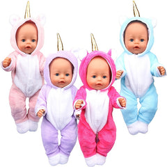 45 72 Cm Doll Wings Unicorn Tail Bodysuit Set Purple Rose Red Pink Multicolor