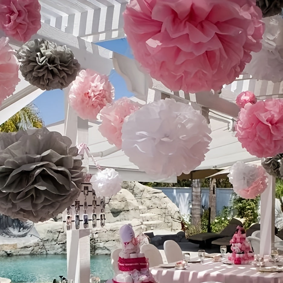5pcs Hand Folded Paper Flower Ball for Weddings Birthdays Festivals