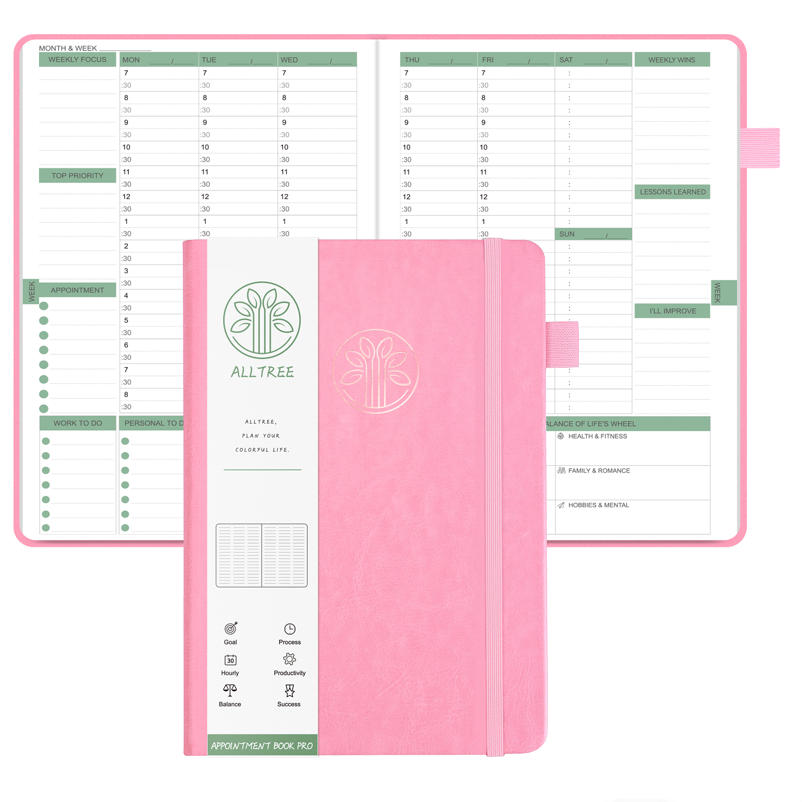 Planner PRO Hourly Schedule Undated 1 Year