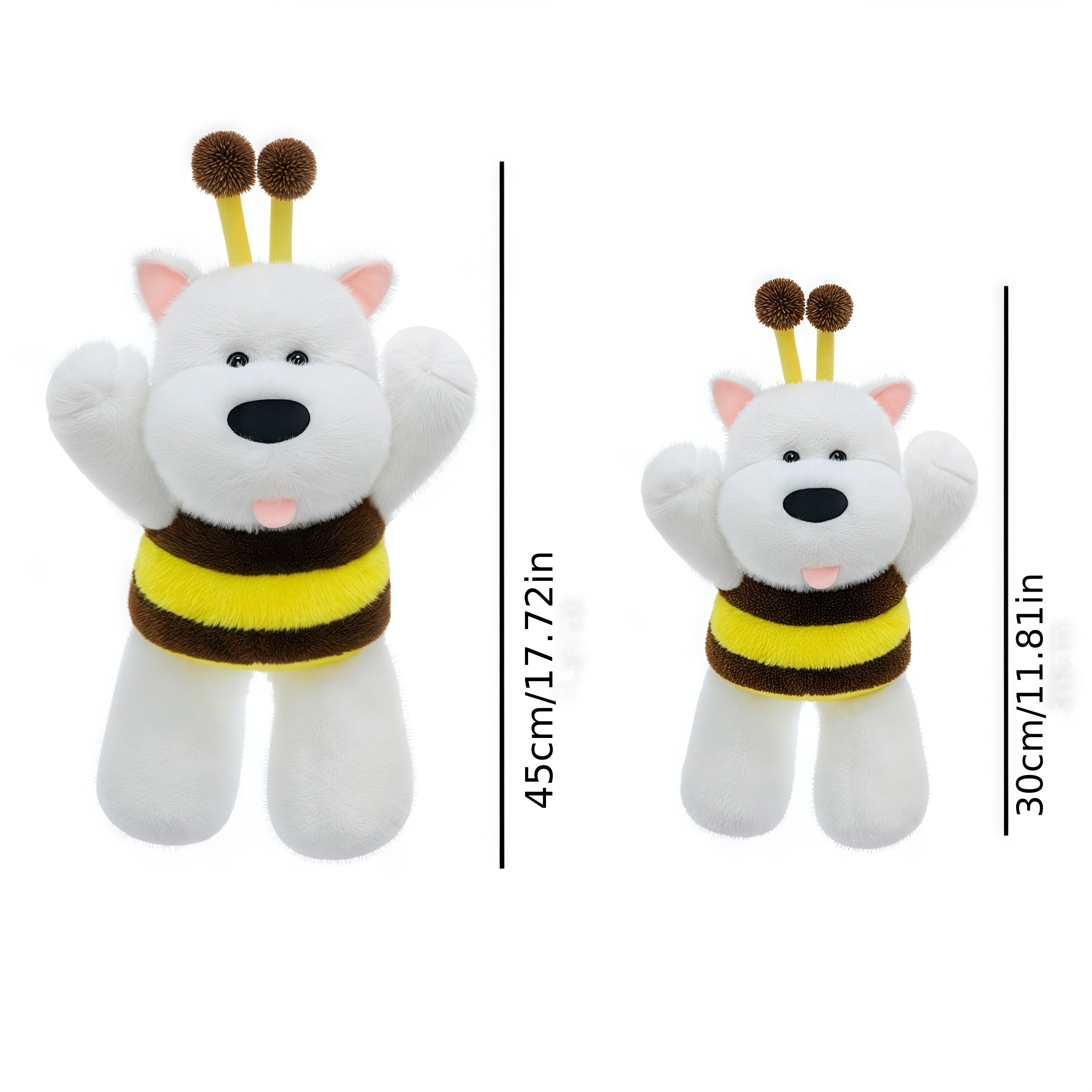 JIAJCHUF Plush Bee Puppy & West Highland Terrier Soft Hug