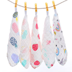 5pcs Baby Cartoon Print Bibs Set