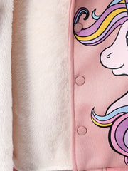 Girls' Unicorn Tie Dye Long Sleeve Fleece Jacket Coat
