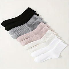 10 Pairs Soft Mid Tube Socks Women's Stockings