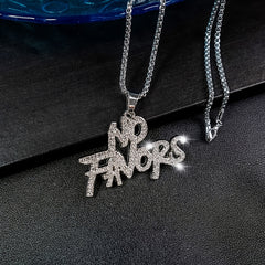 Punk Hip Hop Silver Rhinestone Letter Necklace